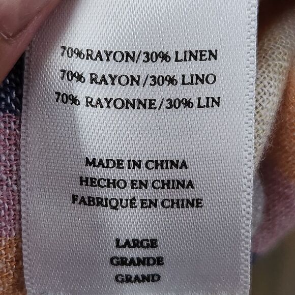 Rails Marley Top - Mandalay Stripe Linen blend Blouse Size Large - Picture 5 of 11